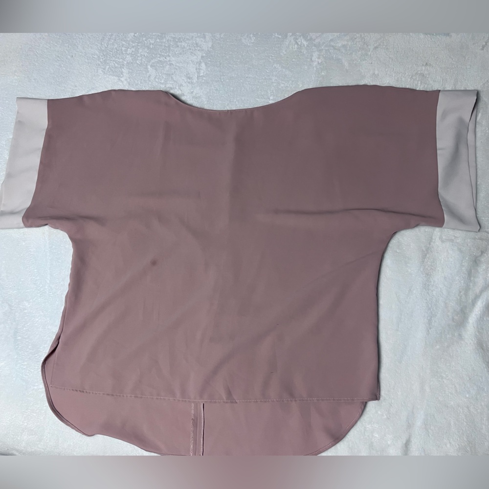 White and light brown Zara Blouse